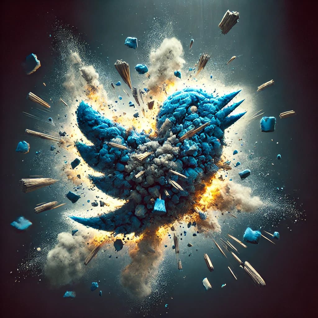 Exploding Twitter Icon